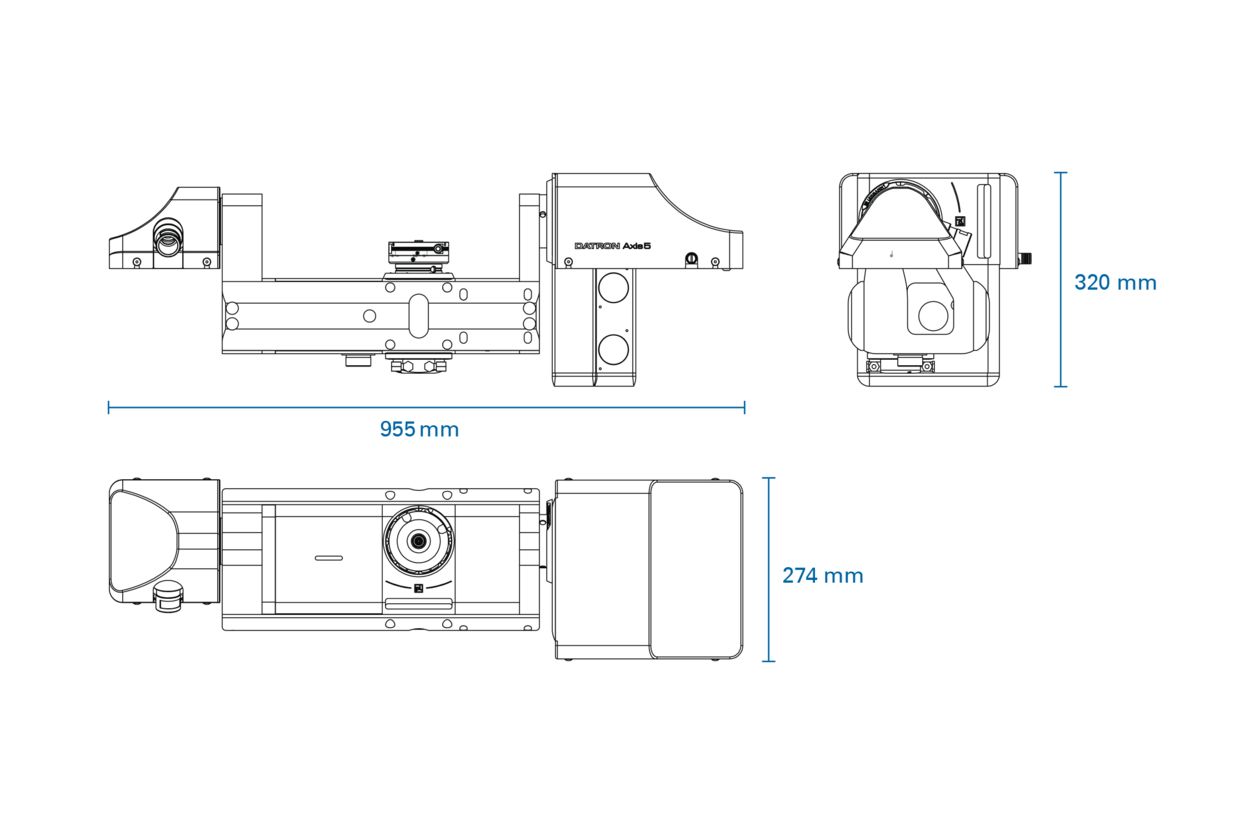 Dimensions des 5e axes DATRON